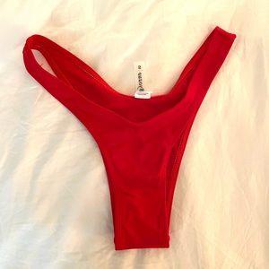 High rise red bikini bottoms NEW - small